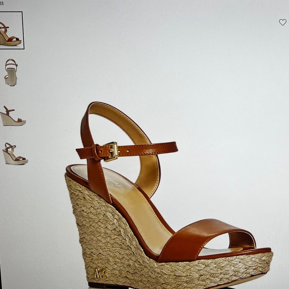 MICHAEL KORS JILL ESPADRILLE WEDGE SANDALS SZ 10 WITH BOX